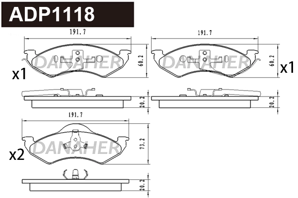 Brake Pad Set, disc brake (ADP1118)