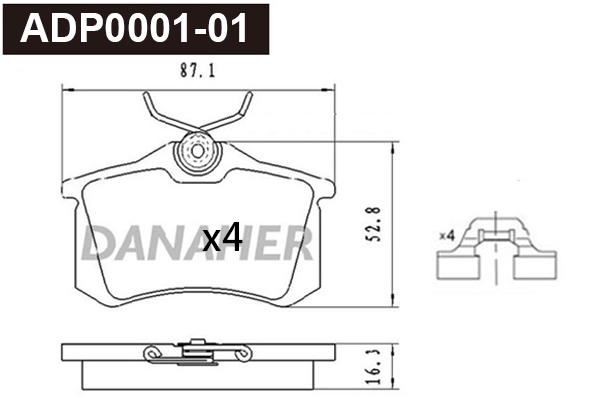 Brake Pad Set, disc brake (ADP0001-01)