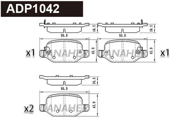 Brake Pad Set, disc brake (ADP1042)