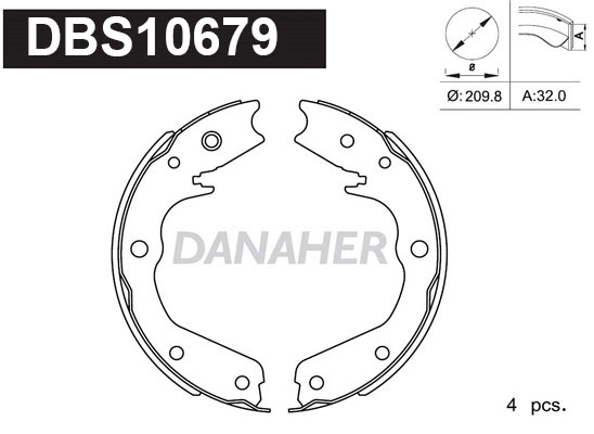 Brake Shoe Set, parking brake (DBS10679)