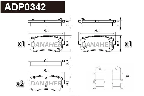 Brake Pad Set, disc brake (ADP0342)