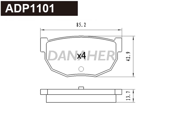 Brake Pad Set, disc brake (ADP1101)