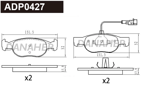 Brake Pad Set, disc brake (ADP0427)