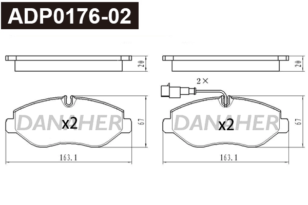 Brake Pad Set, disc brake (ADP0176-02)