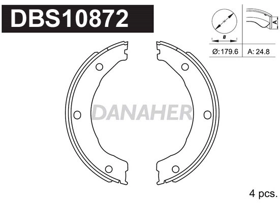 Brake Shoe Set, parking brake (DBS10872)