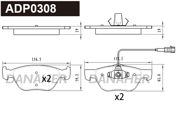 Brake Pad Set, disc brake (ADP0308)