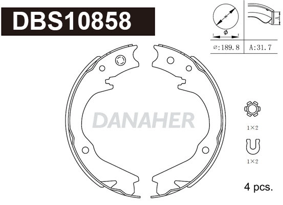 Brake Shoe Set, parking brake (DBS10858)