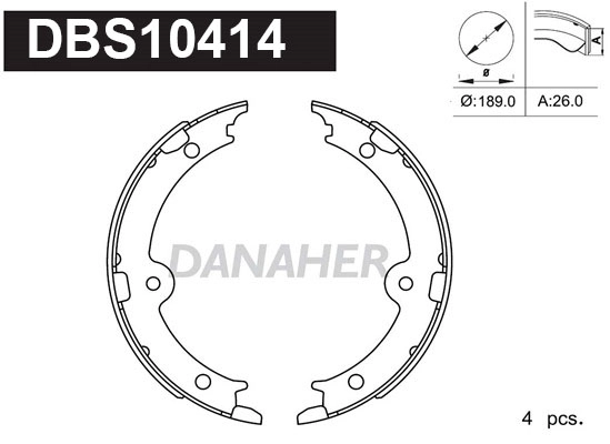 Brake Shoe Set, parking brake (DBS10414)