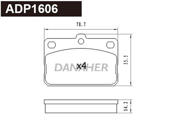 Brake Pad Set, disc brake (ADP1606)
