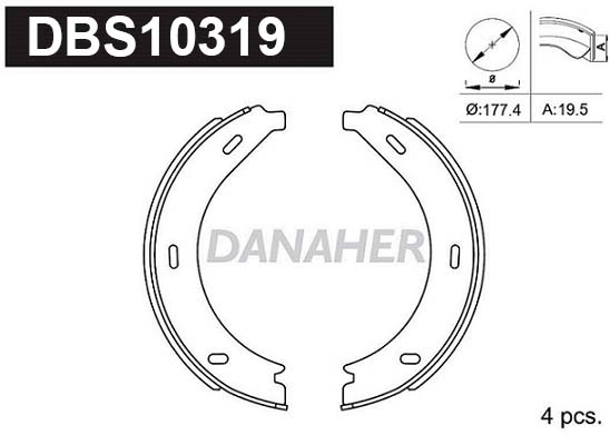 Brake Shoe Set, parking brake (DBS10319)