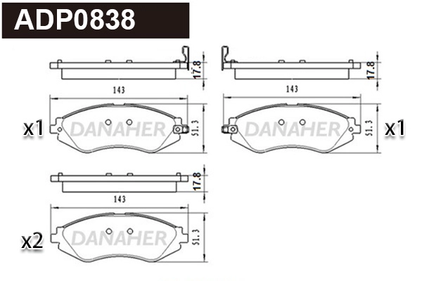 Brake Pad Set, disc brake (ADP0838)