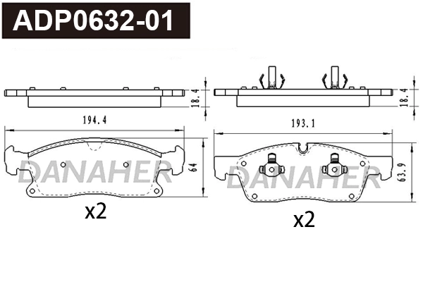 Brake Pad Set, disc brake (ADP0632-01)