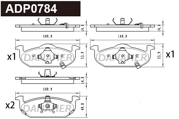 Brake Pad Set, disc brake (ADP0784)