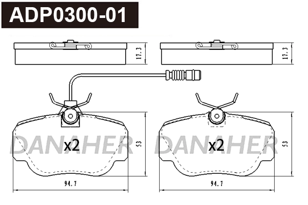 Brake Pad Set, disc brake (ADP0300-01)