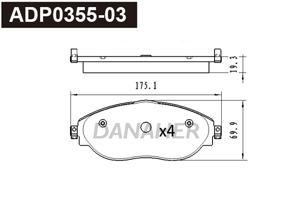 Brake Pad Set, disc brake (ADP0355-03)