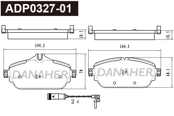 Brake Pad Set, disc brake (ADP0327-01)