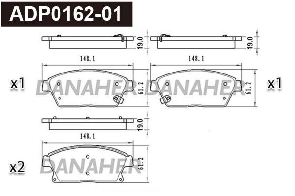 Brake Pad Set, disc brake (ADP0162-01)