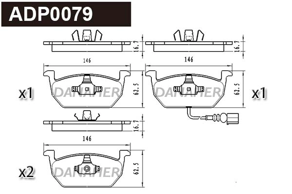 Brake Pad Set, disc brake (ADP0079)