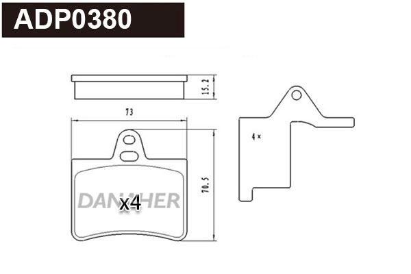 Brake Pad Set, disc brake (ADP0380)