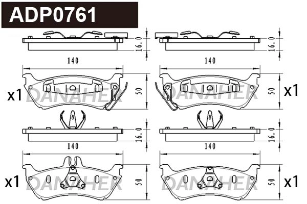 Brake Pad Set, disc brake (ADP0761)