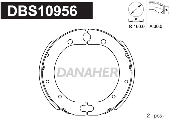 Brake Shoe Set, parking brake (DBS10956)