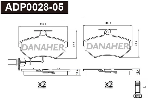 Brake Pad Set, disc brake (ADP0028-05)