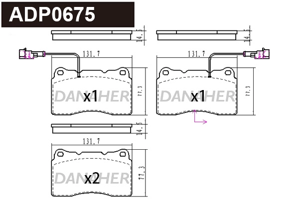 Brake Pad Set, disc brake (ADP0675)