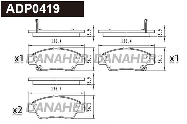 Brake Pad Set, disc brake (ADP0419)