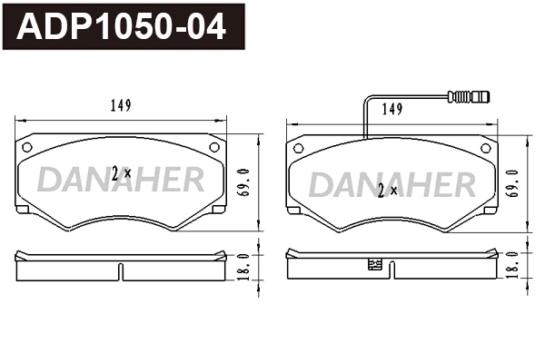 Brake Pad Set, disc brake (ADP1050-04)