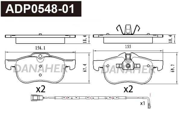 Brake Pad Set, disc brake (ADP0548-01)