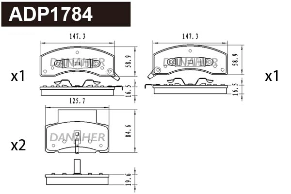 Brake Pad Set, disc brake (ADP1784)
