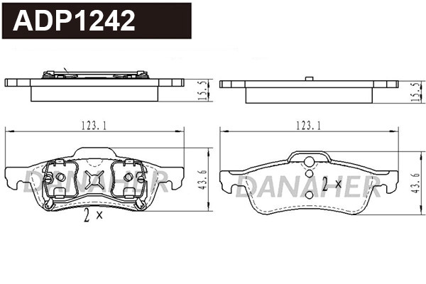Brake Pad Set, disc brake (ADP1242)