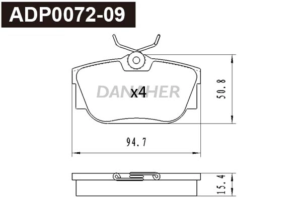 Brake Pad Set, disc brake (ADP0072-09)
