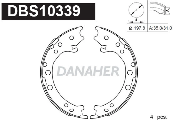 Brake Shoe Set, parking brake (DBS10339)