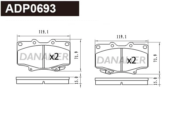 Brake Pad Set, disc brake (ADP0693)