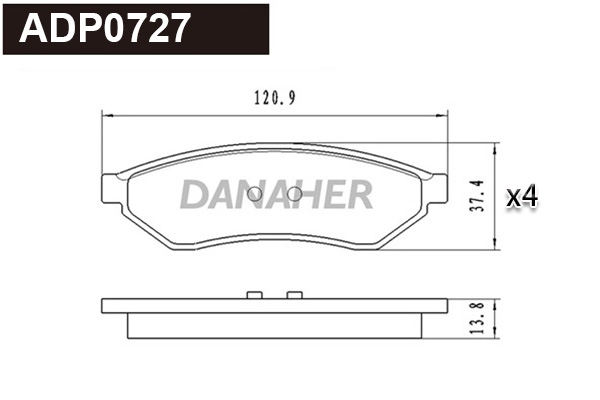 Brake Pad Set, disc brake (ADP0727)