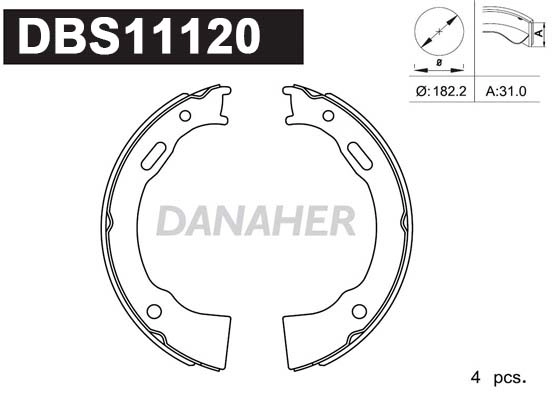 Brake Shoe Set, parking brake (DBS11120)