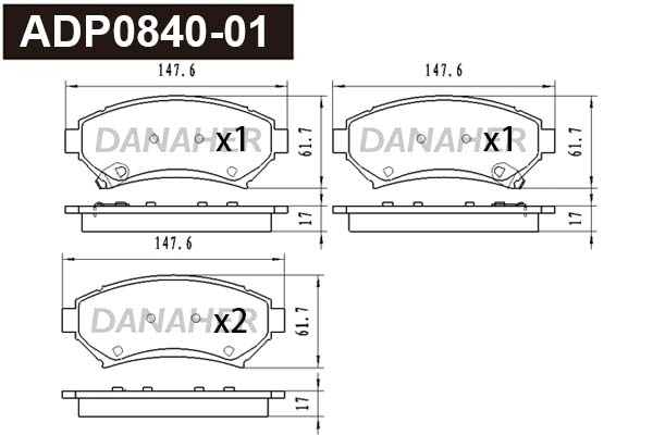 Brake Pad Set, disc brake (ADP0840-01)