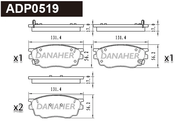 Brake Pad Set, disc brake (ADP0519)