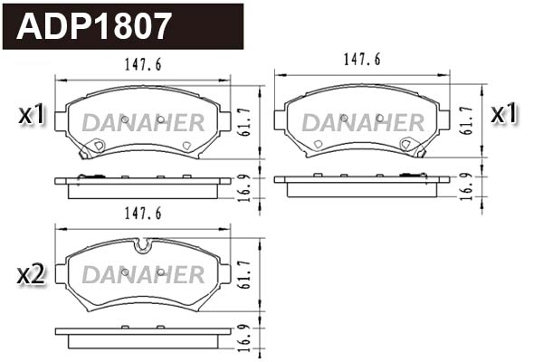 Brake Pad Set, disc brake (ADP1807)