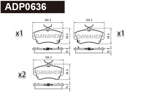 Brake Pad Set, disc brake (ADP0636)