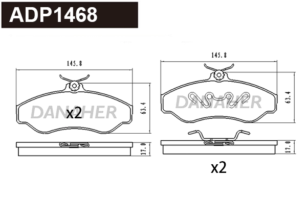 Brake Pad Set, disc brake (ADP1468)