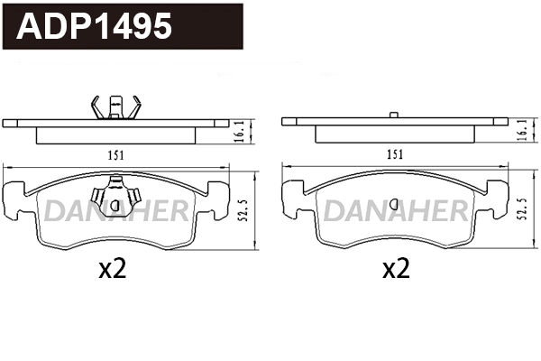 Brake Pad Set, disc brake (ADP1495)