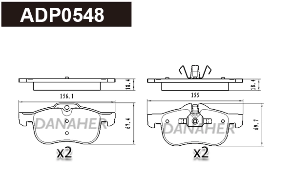 Brake Pad Set, disc brake (ADP0548)