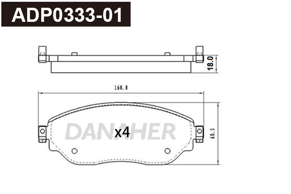 Brake Pad Set, disc brake (ADP0333-01)