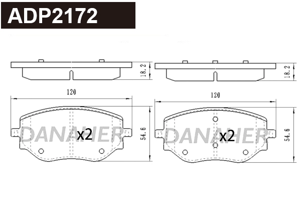 Brake Pad Set, disc brake (ADP2172)