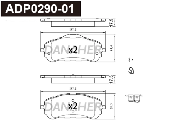 Brake Pad Set, disc brake (ADP0290-01)