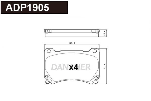 Brake Pad Set, disc brake (ADP1905)