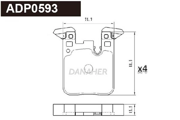 Brake Pad Set, disc brake (ADP0593)