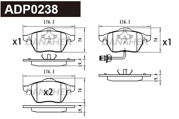 Brake Pad Set, disc brake (ADP0238)